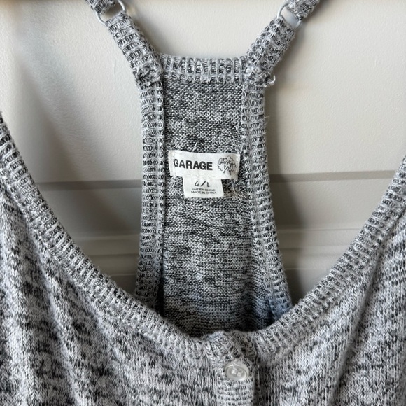 Garage Button Up Cozy Racerback Jumpsuit in Grey Size Large - Picture 3 of 6